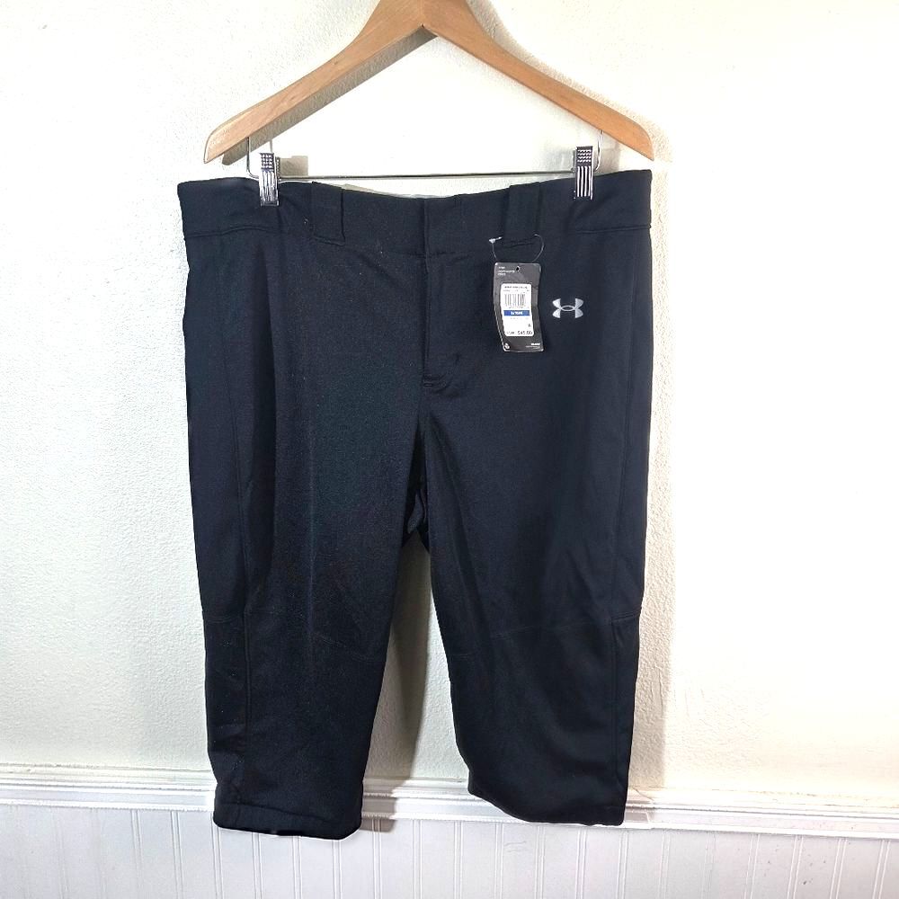 Under Armour Women’s NWT Black Softball Knee Length Fitted Shorts Size XL